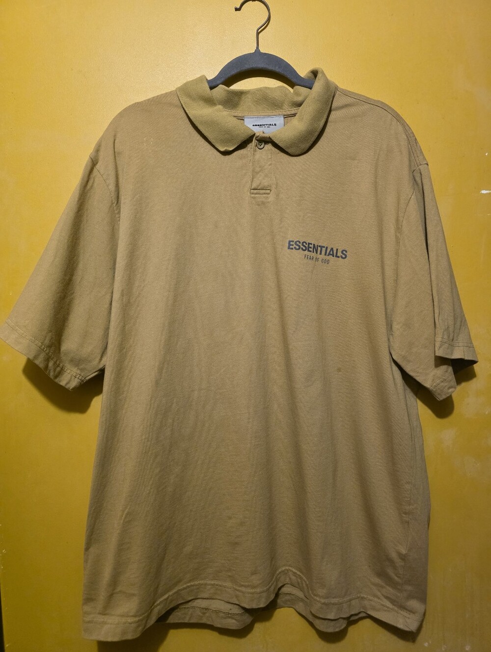 Essentials Men’s Beige Polo Shirt with Chest Logo